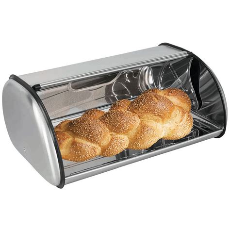 home basics mirror finish stainless steel bread box silver|Home Basics Stainless Steel Bread Box, Silver BB44459 .